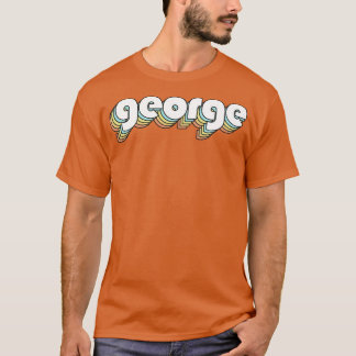 George Retro Rainbow Typography Faded Style T-shirt