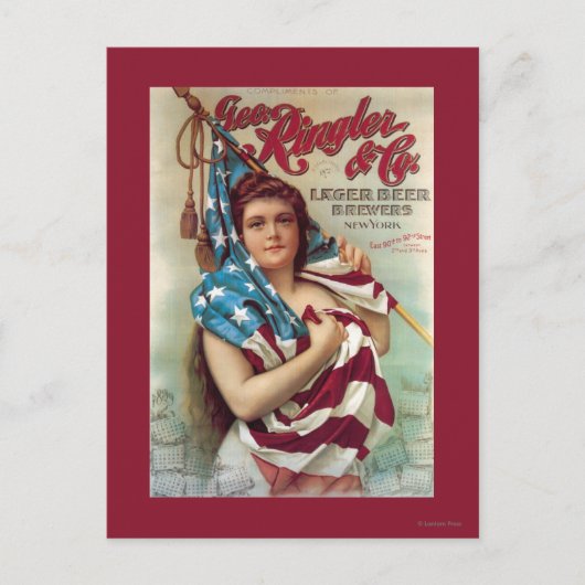 George Ringler & CO. Beer Poster Briefkaart (Voorkant)