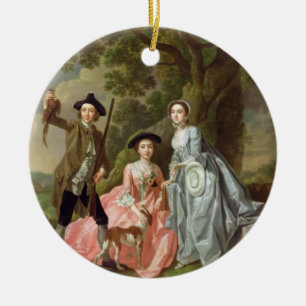 George Rogers met zijn vrouw, Margaret en zijn Sis Keramisch Ornament