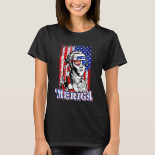 George Sloshington Washington Merica 4 juli U T-shirt