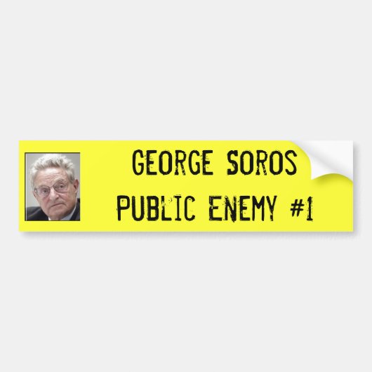 George SorosPublic Enemy #1 Bumpersticker (Voorkant)