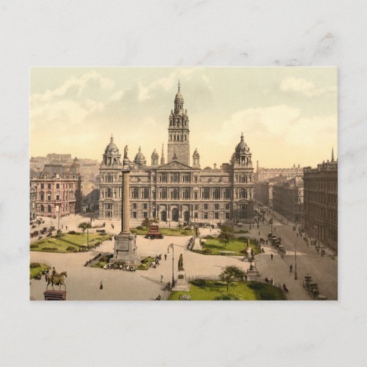 George Square, Glasgow, Schotland Briefkaart (Voorkant)