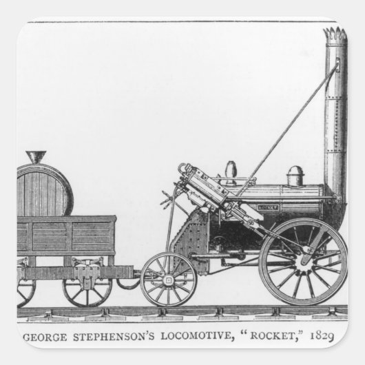 George Stephenson's Locomotive, 'Rocket', 1829 Vierkante Sticker (Voorkant)