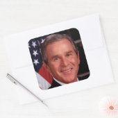 George Struik 43rd Amerikaans President Foto Vierkante Sticker (Envelop)