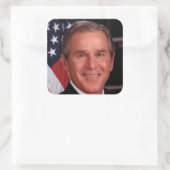 George Struik 43rd Amerikaans President Foto Vierkante Sticker (Tas)