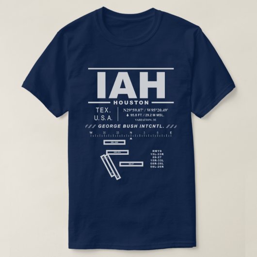 George Struik Intercontinental Airport IAH T-shirt (Design voorkant)
