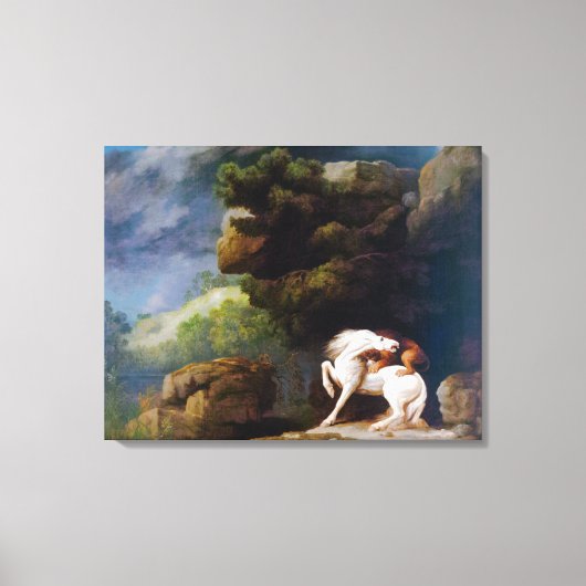 George Stubbs A Lion Attacking a Horse Canvas Afdruk (Voorkant)