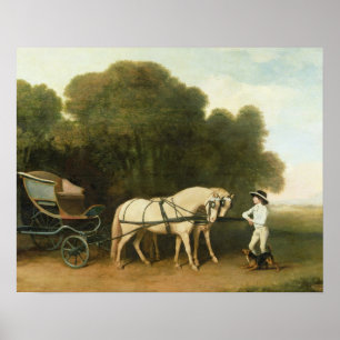 George Stubbs Een faeton met een paar Cream Pon Poster
