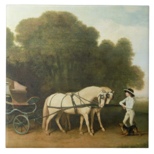 George Stubbs Een faeton met een Paar van Cream Tegeltje