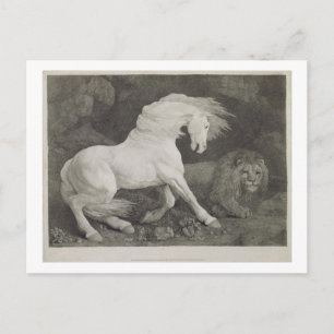 George Stubbs   Een paard aangedaan door een leeuw Briefkaart