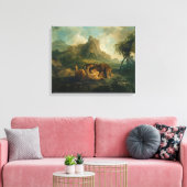 George Stubbs | Luipaarden in Play, c.1763-8 Canvas Afdruk (Insitu (Woonkamer))