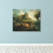 George Stubbs | Luipaarden in Play, c.1763-8 Canvas Afdruk (Insitu (Houten vloer))