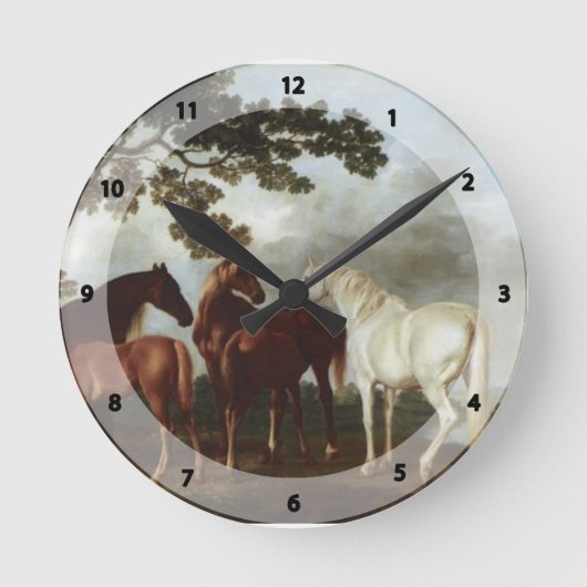 George Stubbs-Mares en Foals in een rivierlandscha Ronde Klok (Voorkant)