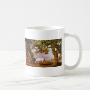 George Stubbs- Mares & Foals in een bebost landsch Koffiemok
