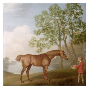 George Stubbs   Pompoen met een Stable-Lad, 1774 ( Tegeltje
