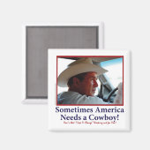 George W Struik in Cowboy Pet Magneet (Voorkant / Achterkant)