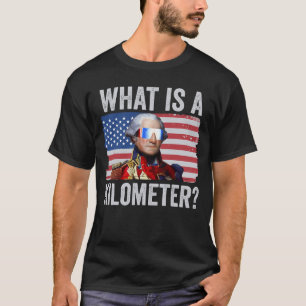 George Washington 4 juli, wat is een kilometer T-shirt