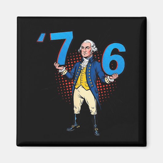 George Washington 76 Gegooid Zes Zeven Magneet (Voorkant)