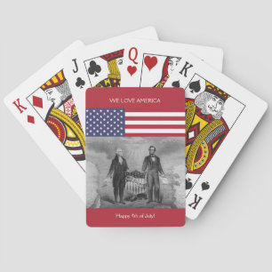 George Washington Abraham Lincoln American Flag US Pokerkaarten