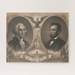 George Washington Abraham Lincoln Eagle Patriotic Legpuzzel