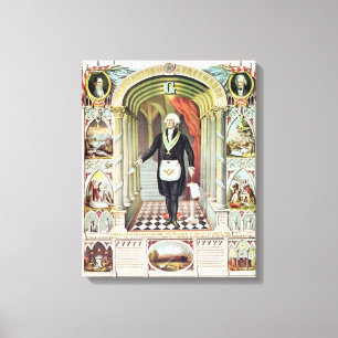 George Washington als Freemason Canvas Afdruk