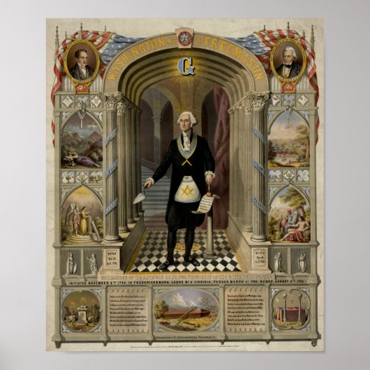 George Washington als Freemason-portret, 1867. Poster (Voorkant)