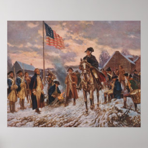 George Washington bij Valley Forge, Canvas Poster