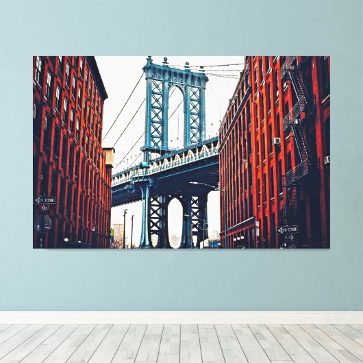 George Washington Bridge Canvas Print (Insitu (Houten vloer))