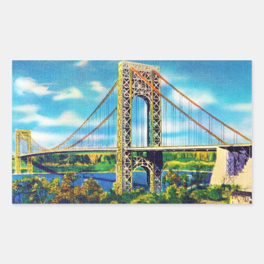 George Washington Bridge, New York City Rechthoekige Sticker (Voorkant)