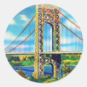 George Washington Bridge, New York City Ronde Sticker