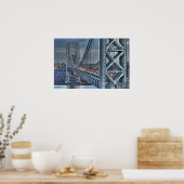 George Washington Bridge & The Red Lighthouse NYC Poster (Keuken)
