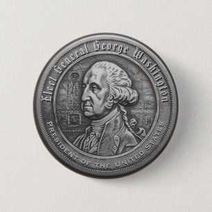 George Washington Campagne Knop Ronde Button 5,7 Cm