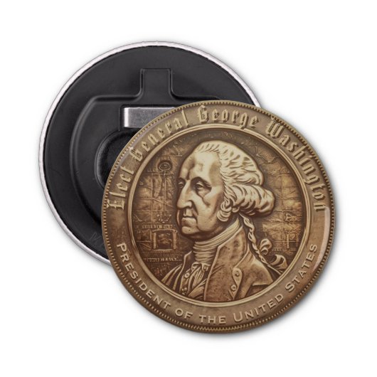George Washington Campaign Button Button Flesopener (Voorkant)
