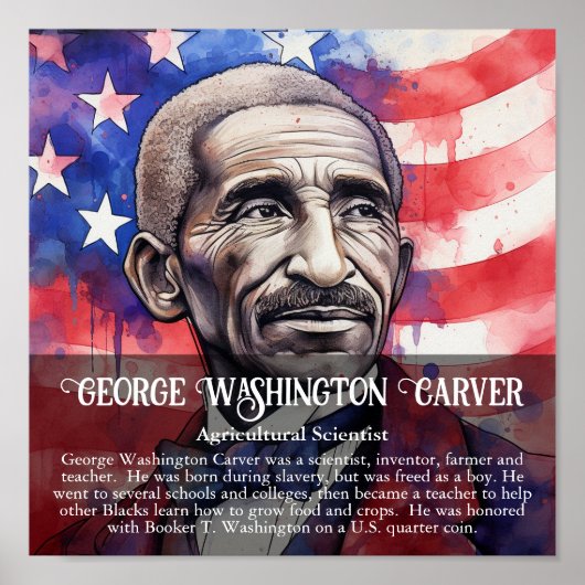 George Washington Carver Zwart Geschiedenis Maand Poster (Voorkant)