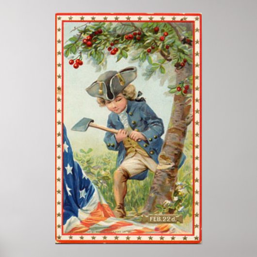 George Washington Cherry Tree Poster vintage (Devant)