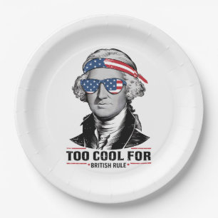 George Washington Cool met Britse Regel op 4 juli Papieren Bordje