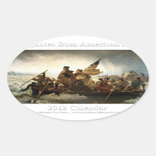 George Washington die de Delaware Sticker kruist