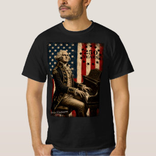 George Washington die piano speelt 250ste verjaard T-shirt