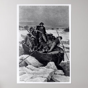 George Washington door de Delaware Poster