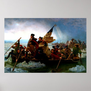 George Washington door de Delaware River 1851 Poster