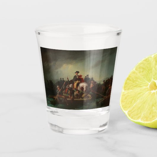 George Washington door de Delaware Shot Glas (Voorkant)