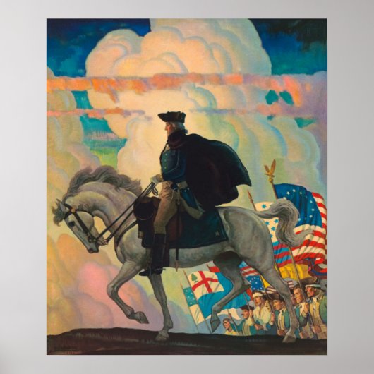 George Washington door Newell Convers Wyeth Poster (Voorkant)