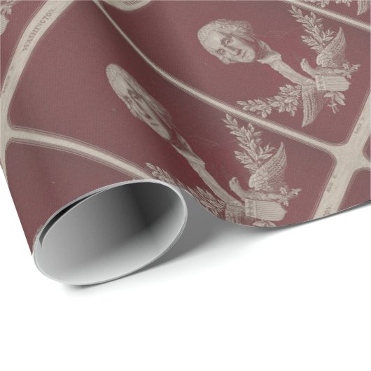 George Washington Eagle Stars Stripes USA Portret Cadeaupapier (Rol Hoek)