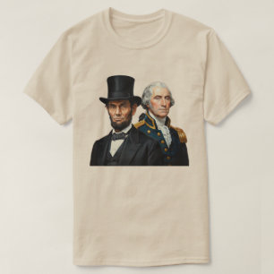 George Washington en Abraham Lincoln T-shirt