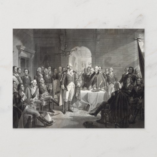 George Washington en zijn generaals briefkaart (Voorkant)