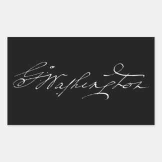 George Washington handtekening autograaf president Rechthoekige Sticker