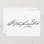 George Washington Handtekening Briefkaart (Voorkant / Achterkant)