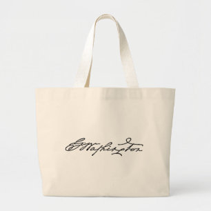 George Washington Handtekening Grote Tote Bag