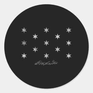 George Washington Headquarters Flag Independence D Ronde Sticker