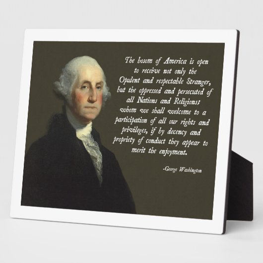 George Washington Immigration Quote Fotoplaat (Zijkant)